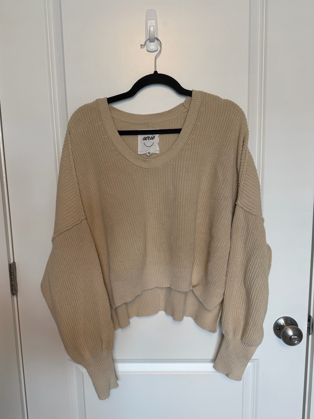 Aerie Cotton Scoop Neck Sweater